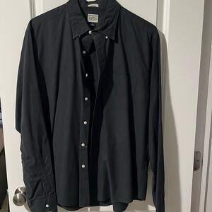 J Crew classic secret wash shirting stretch size large black button down shirt